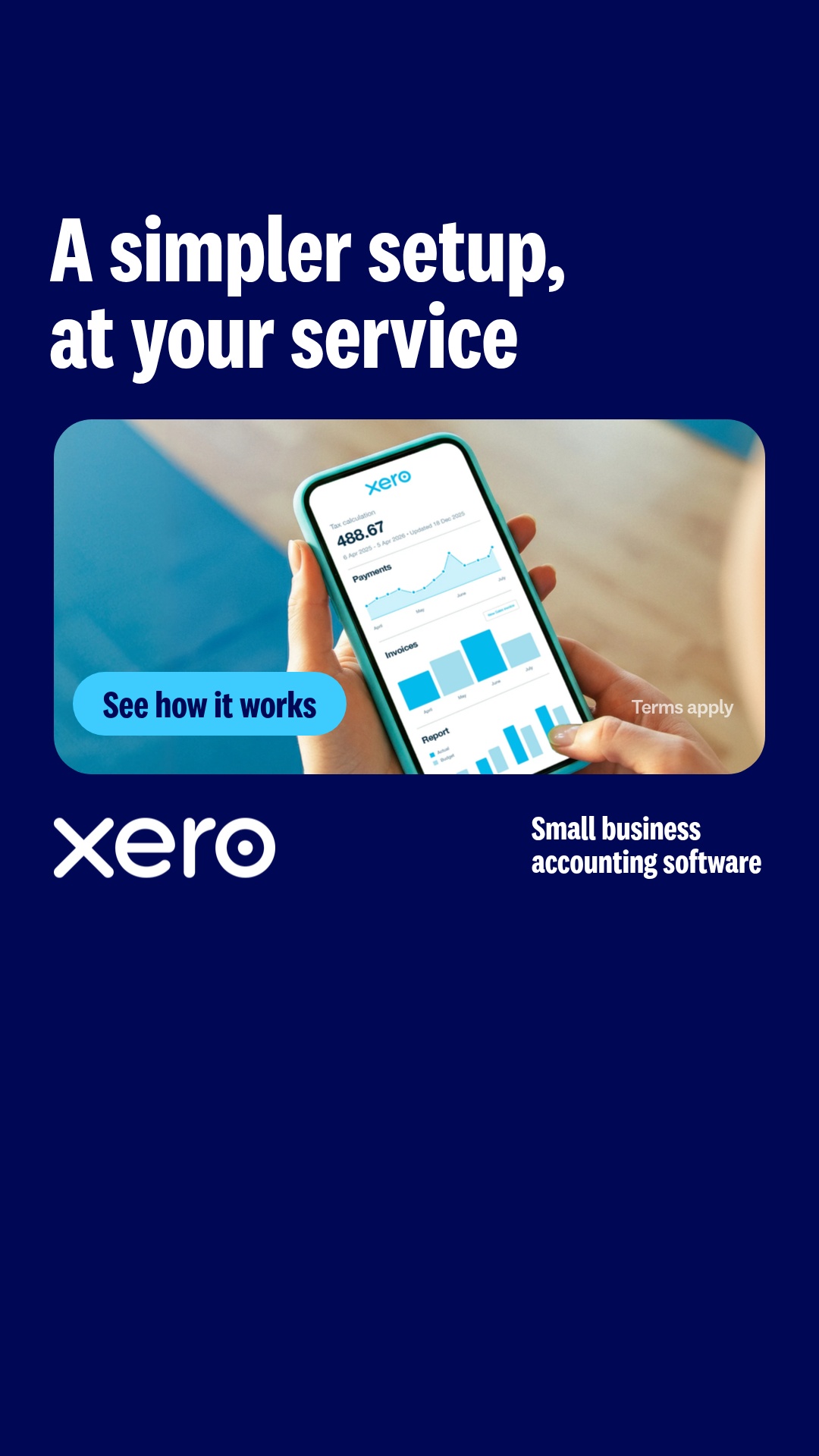 Xero — headline plus visual
