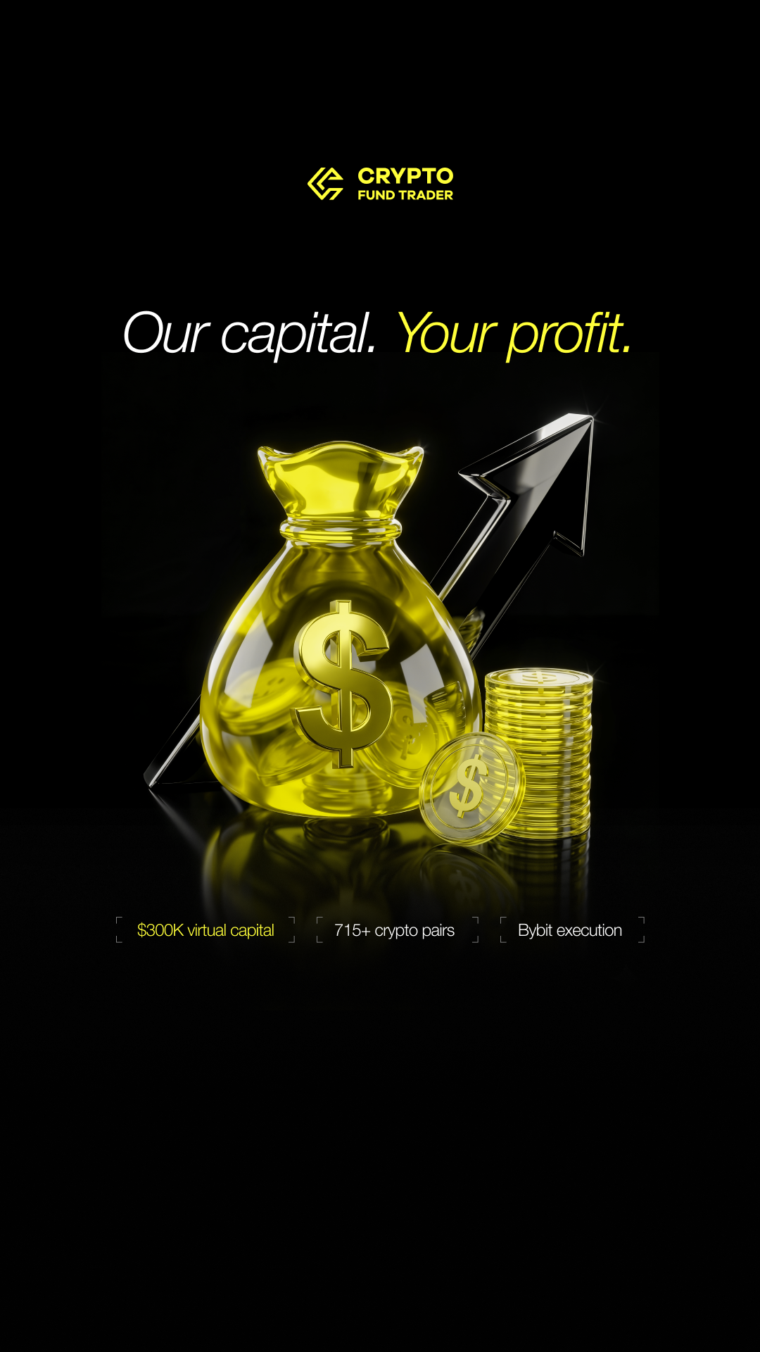 Crypto Fund Trader — centered hero