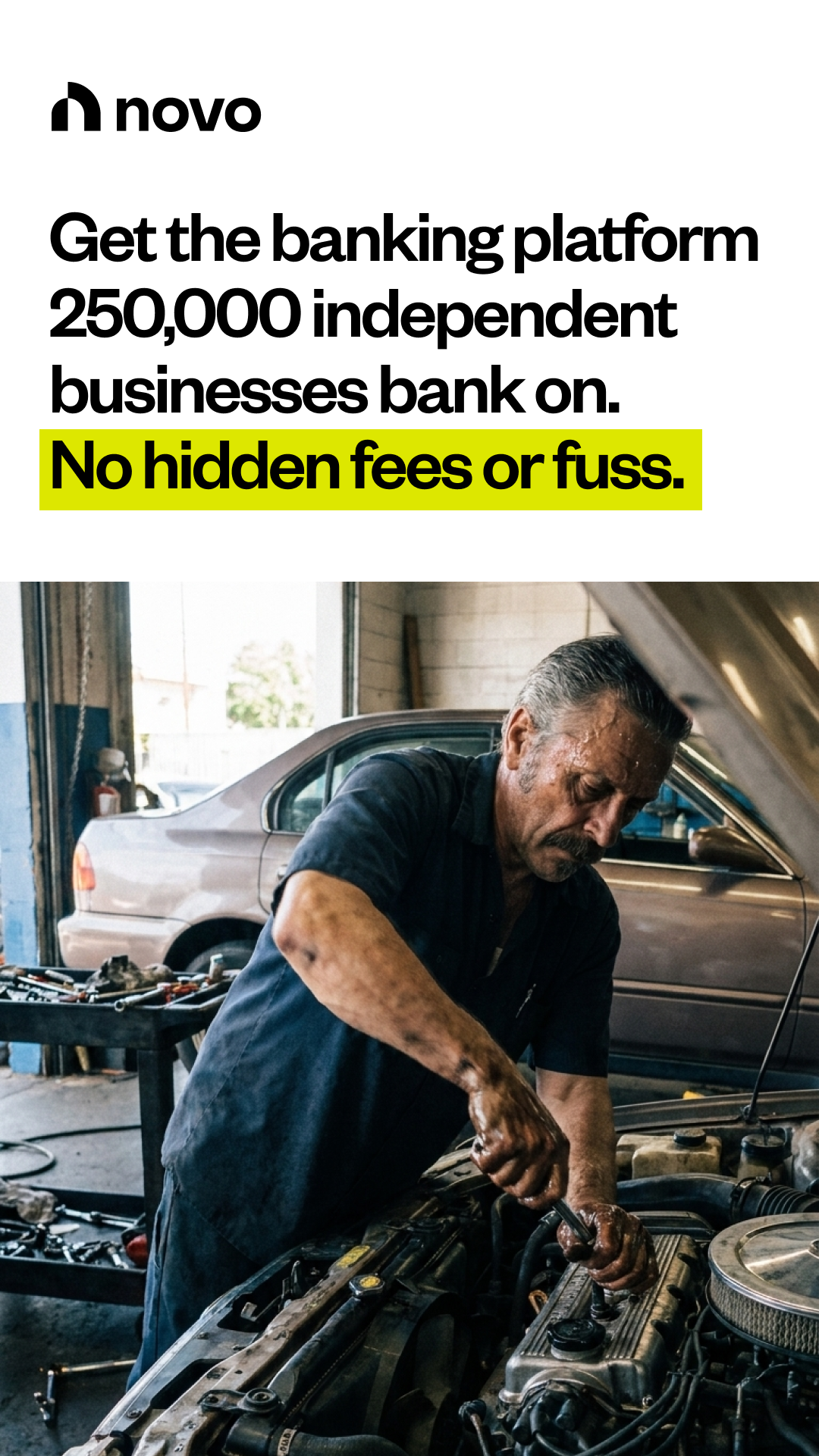 Novo — headline plus visual