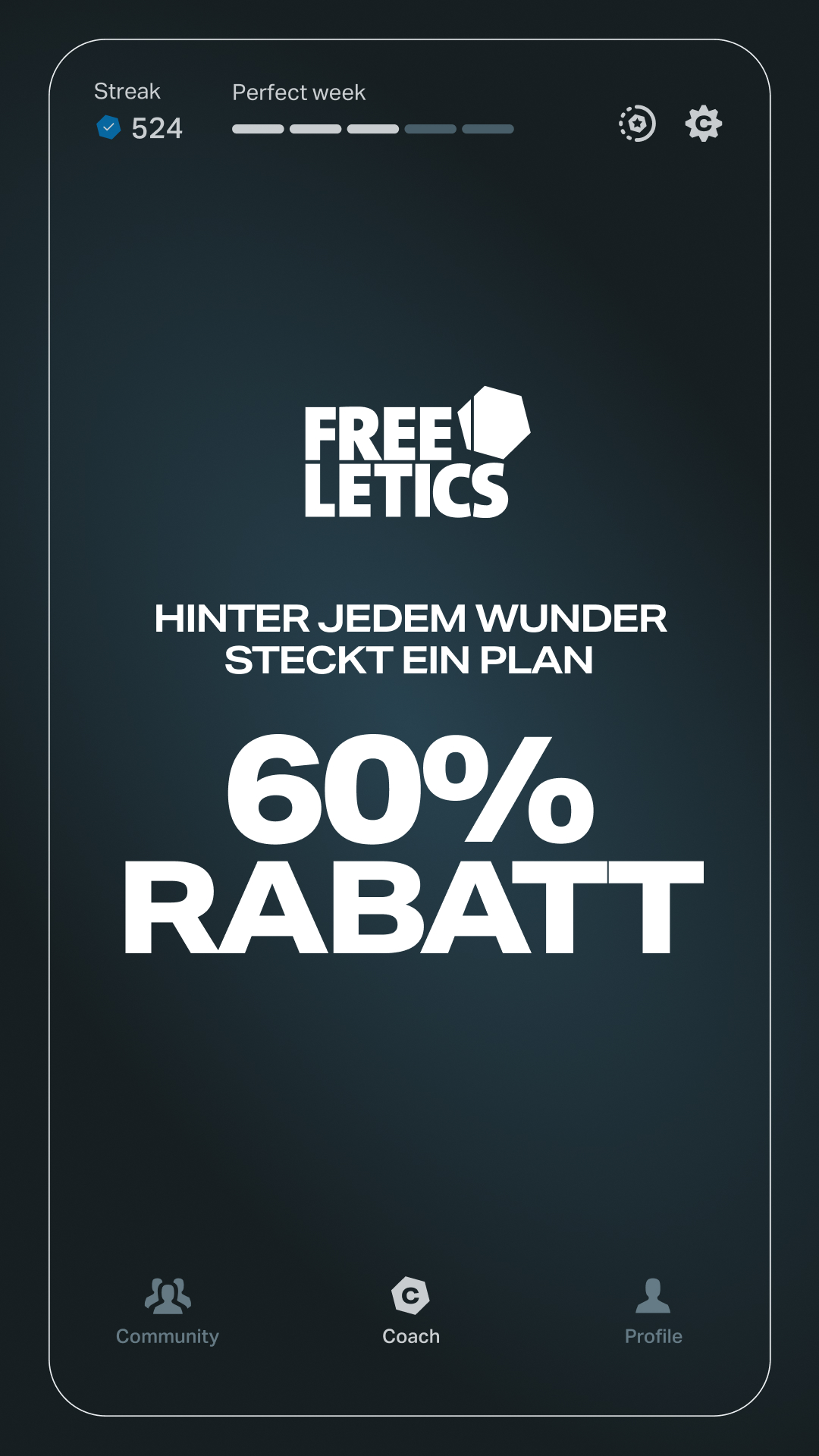 Freeletics — centered hero