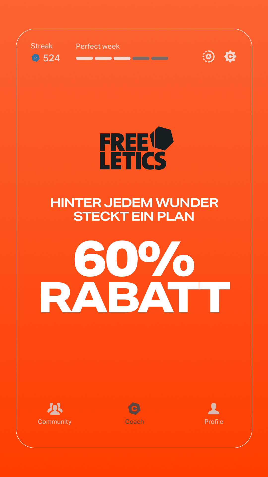 Freeletics — headline plus visual