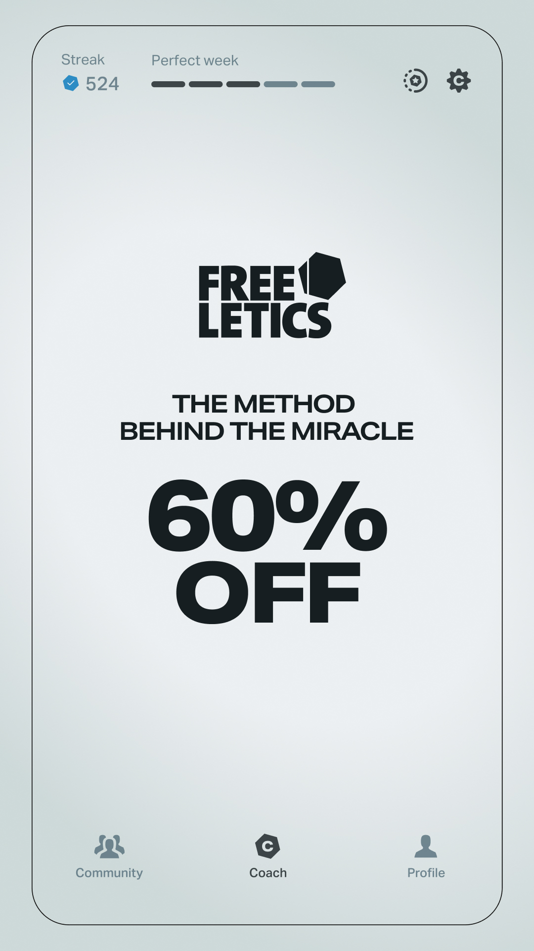 Freeletics — centered hero