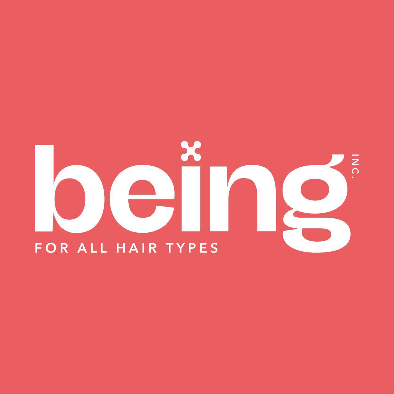 Being Haircare — oversized type