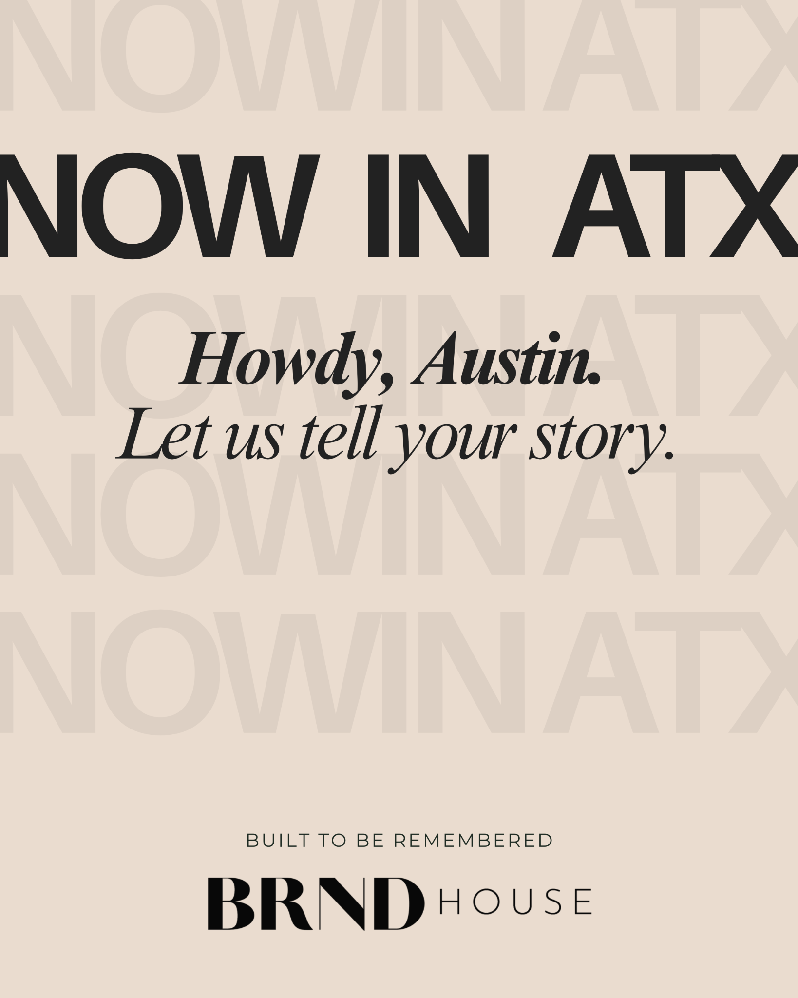 BRND House — oversized type
