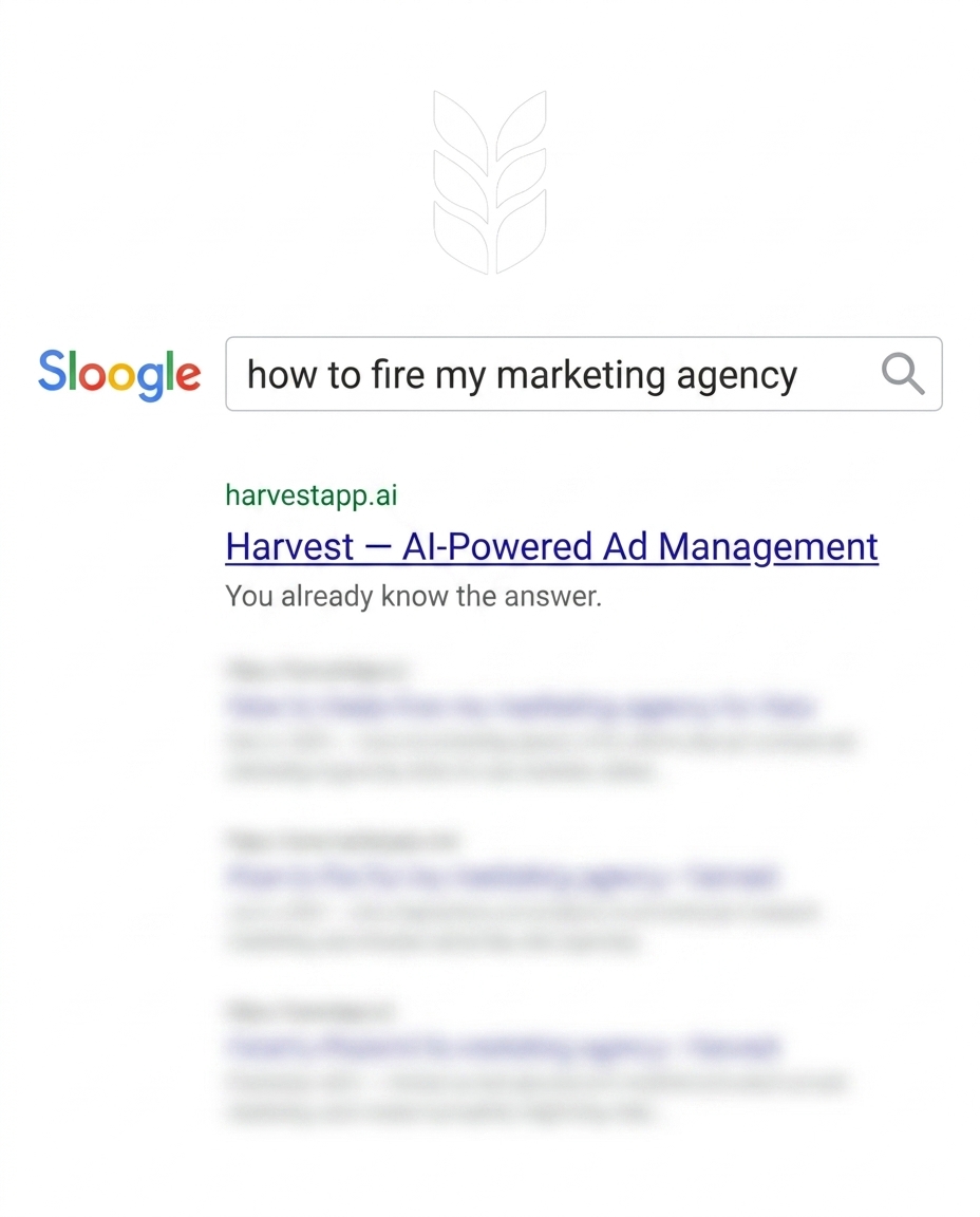 Harvest AI — headline plus visual