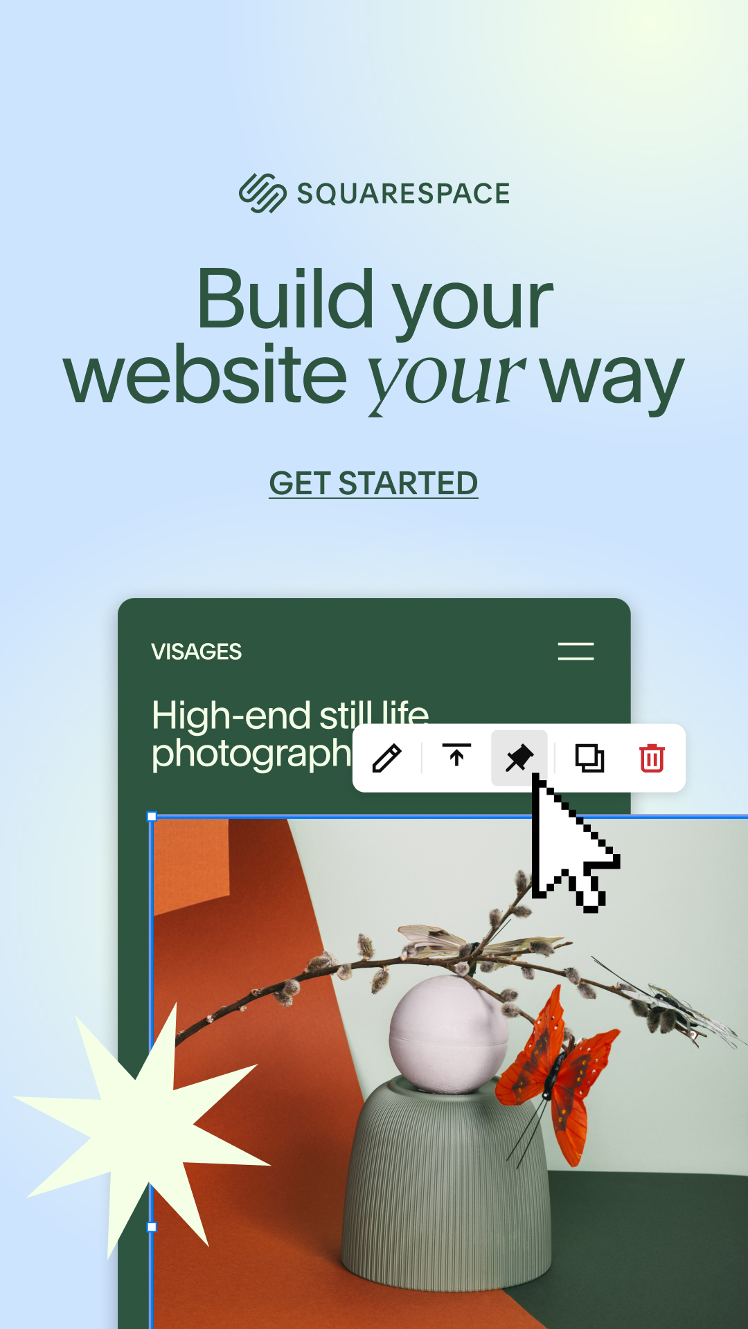 Squarespace — headline plus visual