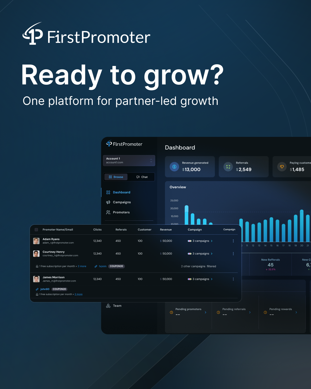 FirstPromoter — headline plus visual