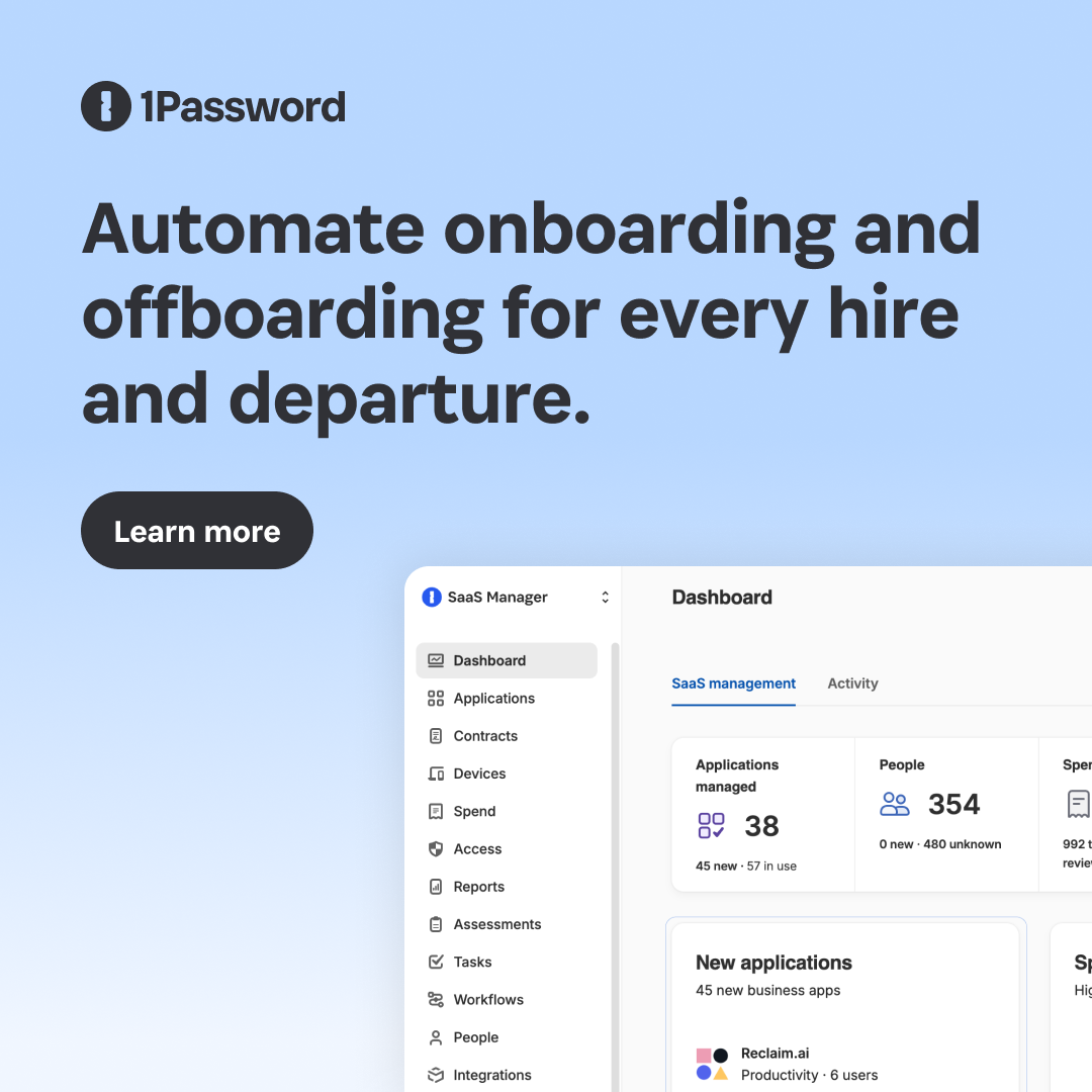 1Password — headline plus visual