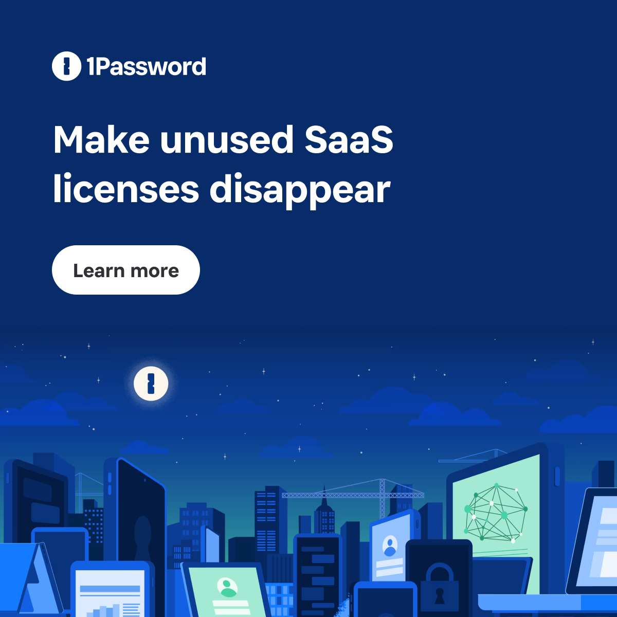 1Password — headline plus visual