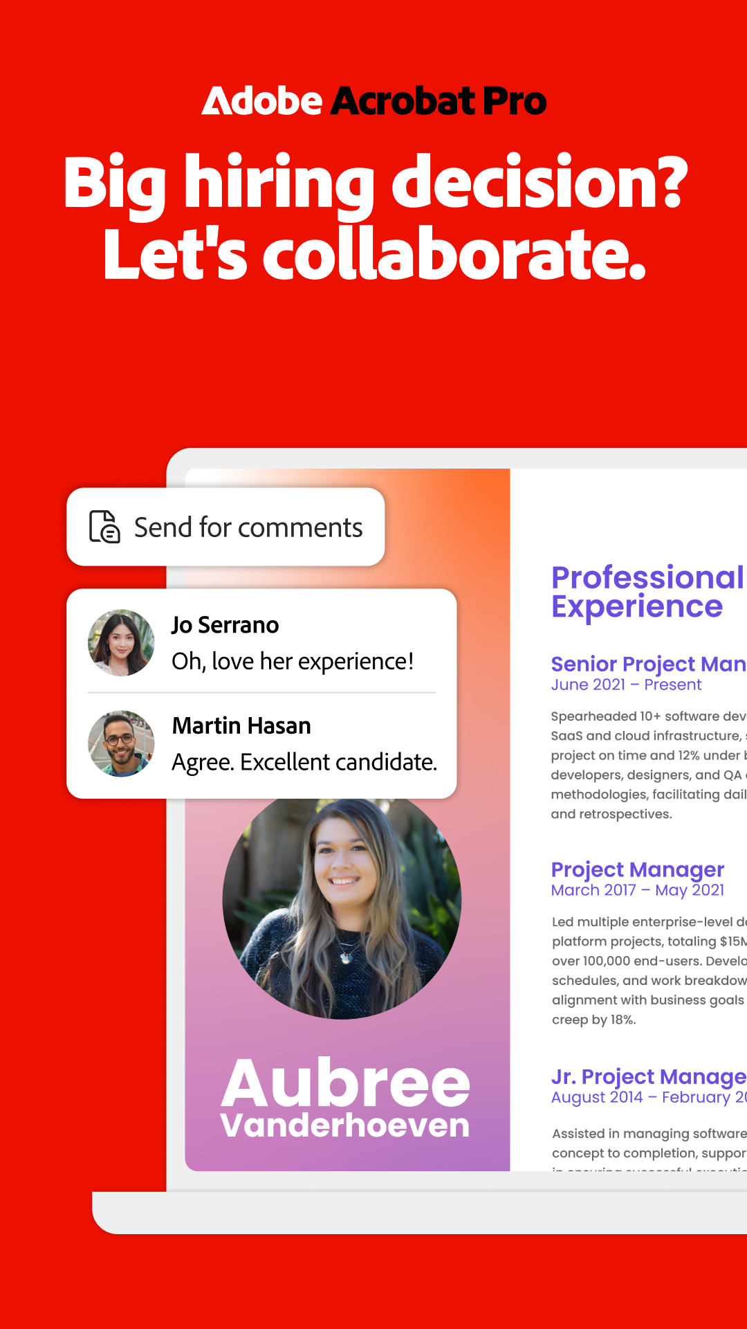 Adobe Acrobat — headline plus visual