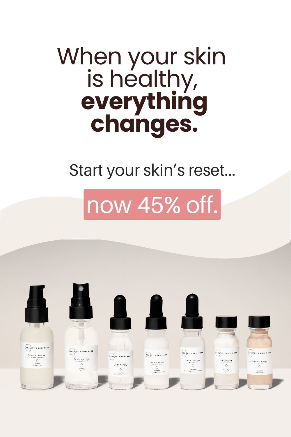 Beauty From Bees — headline plus visual
